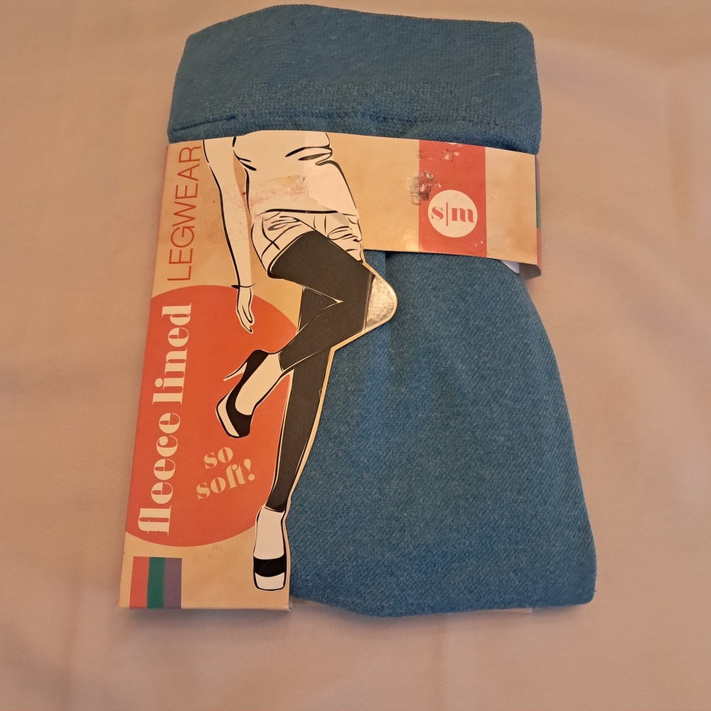 Fleece Lined Leggings - Blue